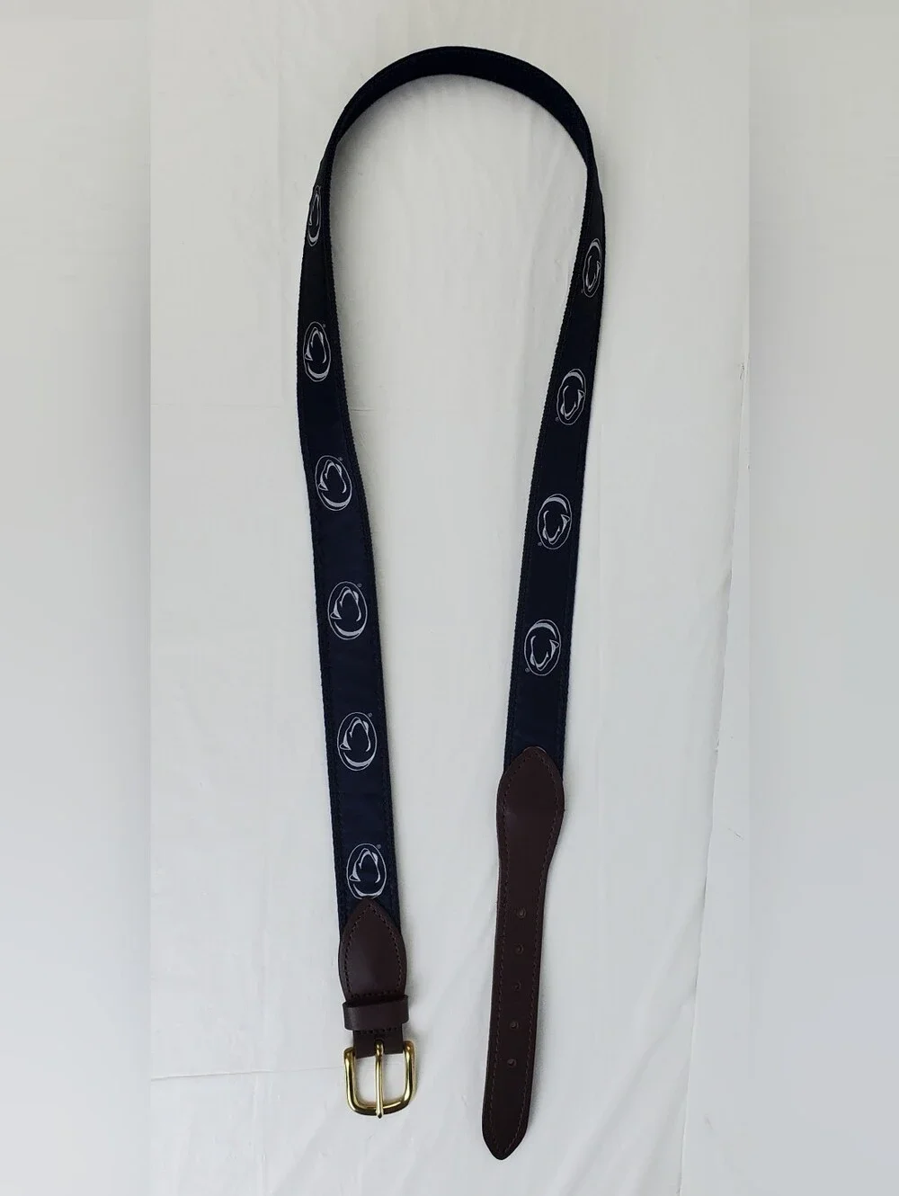 Jardine NCAA Penn State Nittany Lions Golf Ribbon Belt Brass - Size 42 - EUC